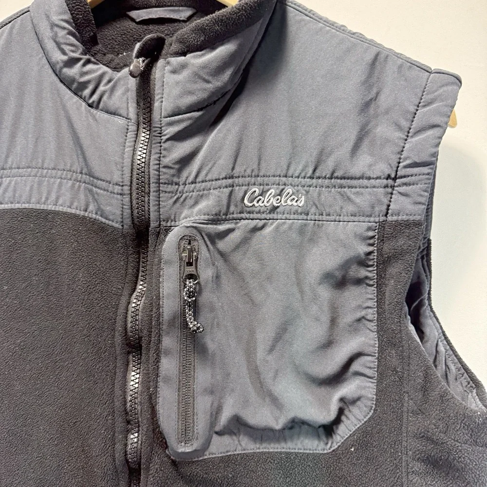 Cabelas Vest Mens Size M Black Polartec Fleece Full Zip Jacket Outdoors Hunting - Picture 11 of 12